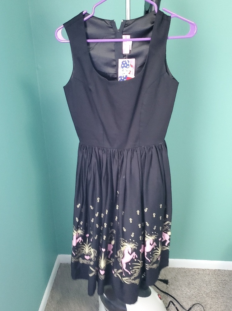 Pinup girl clothing Aurora Dancing horses dress Sm